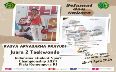 Juara 2 Taekwondo Piala Kemenpora Tingkat Nasional